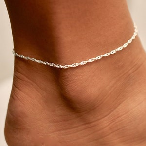 Twisted • Anklet • Simple Sparkling Anklet • Layered Anklet • Anklets for Women • Sterling Anklet • Ankle Bracelet • Foot Jewelry • ANK01