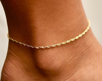 Twisted • Anklet • Simple Anklet • Gold Twisted Anklets • Gold Dainty Anklet • Anklets for Women • Ankle Bracelet • Gift for Her • ANK01