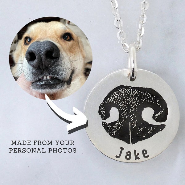 Actual Dog Nose Print Necklace • Real Dog Nose Print Jewelry • Dog Paw Print Necklace • Memorial Pet Necklace • Dog Loss Gift Jewelry