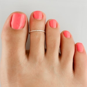 Glitter Toe Ring Toe Rings Midi Rings Skinny Toe Rings Minimalist Toe Ring Toe Ring Midi Ring Stackable Toe Ring TR31 image 1