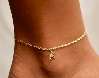 Butterfly Anklet • Anklet • Gold Anklet • Anklets • Gold Anklets • Ankle Bracelet • Anklets for Women • Delicate Anklet • Ankle Chain •ANK01