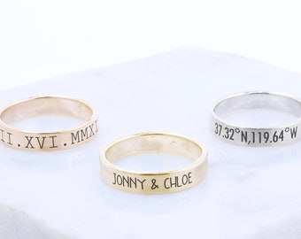 Coordinates • Thumb Ring • Roman Numeral Ring • Personalized Thumb Ring • Rings for Women • Name Rings • Sterling Thumb Rings • Gold Ring