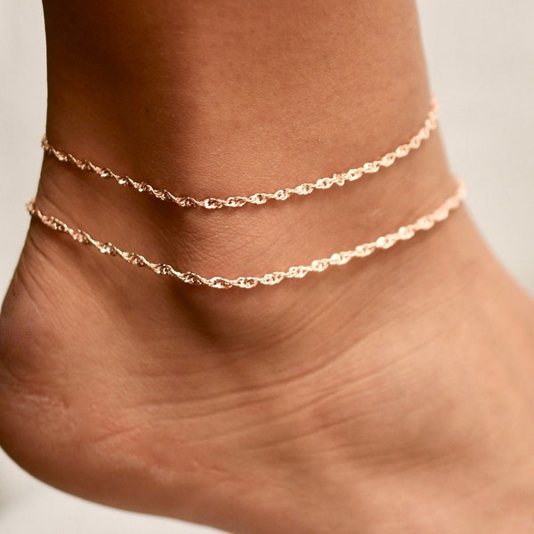 Solid rose gold anklet clearance