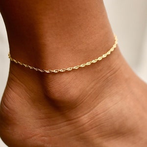 Twisted • Anklet • Gold Anklet • Sterling Anklet • Anklets for Women • Dainty Anklet • Ankle Bracelet • Foot Jewelry • Anklet Chain • ANK01