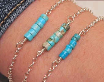 Kingman Turquoise Permanent Jewelry Connector Charms • Cowgirl Style Bracelet Connectors • Finished Bracelet Optional