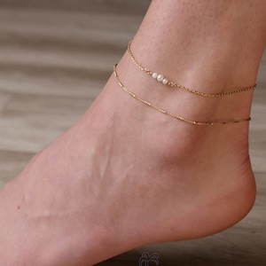 Pearl • Anklet • Anklets • Pearl Anklet • Gold Anklet • Anklet Set • Single or Pair • Anklets for Women • Ankle Bracelet • Gift for Her