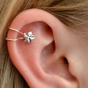 Plumeria • Ear Cuff • Helix Ear Cuff • Ear Wrap • Cartilage Ear Cuff • Helix Ear Cuffs • Non Pierced • Fake Piercing • Non Pierced • EC810