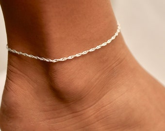 Aienid Gold Double Chain Anklet Bracelet for Her Frosted Bead Foot Chain Charm Solid M Clasp Aienid Gold Double Chain Anklet Bracelet for Her Frosted Bead Foot Chain Charm Solid M Clasp