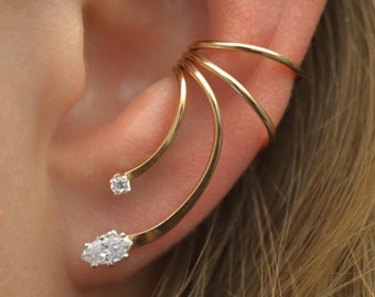 Marquise Ear Cuff • 14k Gold Filled • Decorate Without Piercing • EW111