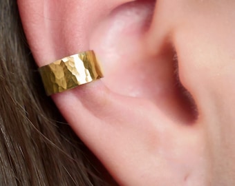 Wide Hammered • Ear Cuff • Ear Wrap • Silver Ear Cuff • Gold Ear Cuff • Ear Cuffs • Conch Ear Cuff • No Piercing • Gift for Her • EC304