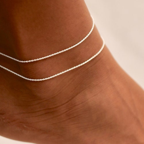 Silver Anklets Layered Anklets Anklet Ankle Bracelet Etsy