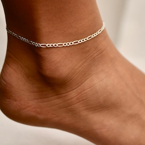 Figaro • Anklet • Anklets • Silver Anklets • Ankle Bracelet • Simple Anklet • Anklets for Women • Ankle Bracelet • Gift for Her • ANK09