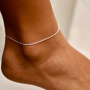 Heishe • Anklet • Simple Anklet• Anklets • Silver Anklet • Sparkly Anklet • Anklets for Women • Ankle Bracelet • Gift for Her • ANK07