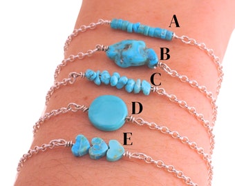 Bracelet turquoise en argent sterling : bijoux en perles de style occidental