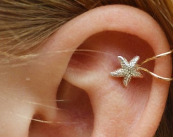 Starfish Ear Cuff • Ear Cuff • Cartilage Ear Cuff •Sea Star Jewelry • Ear Cuffs • Gold Ear Cuff -Starfish Jewelry -Ear Wrap -