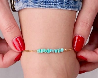 Turquoise • Anklet • Real Turquoise Anklet • Anklets for Women • Turquoise Jewelry • Turquoise Jewelry • Ankle Bracelet • Gift for Her