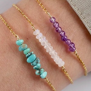 Gorgeous Bracelets from Genuine RARE Sleeping Beauty Turquoise, Amethyst or Moonstone Gemstones in your choice of 925 Silver or Gold Vermeil