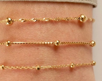 Gold Anklets • Satellite Anklets • Simple Anklets • Anklets • Anklets for Women • Ankle Bracelets • Gift for Her • Pick a Style •Ankle Chain