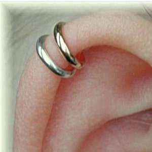 Double Band • Ear Cuff • Ear Wrap • Helix Ear Cuff • Gold Ear Cuff • Helix No Piercing • Cartilage Ear Cuff • Fake Piercing • EC604