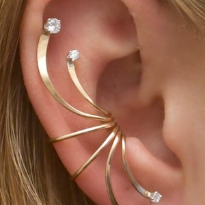 CZ • Ear Spray • Ear Cuff • Ear Wrap • Ear Cuffs • Diamond Ear Cuff • Gold Ear Cuff • Non Pierced • Gold Ear Wrap • Statement Ear Cuff