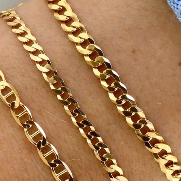 Gold Bracelets • Bracelets • Link Gold Vermeil Bracelets • Bracelet • Heavy Gold Bracelet • Bracelets for Women • Gift for Mom • Wrist Chain