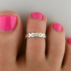 Haku Lei • Toe Ring • Haku Lei Flower Toe Ring • Womans Toe Ring • Toe Rings • Hawaiian • Silver Toe Ring • Midi Ring • Simple Ring • TR48