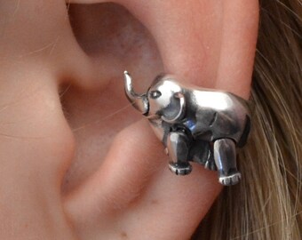 Elephant Ear Cuff • Sterling Silver or Gold Vermeil • Non Pierced