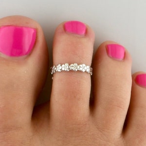 Plumeria • Toe Ring • Toe Rings • Sized Toe Rings • Midi Rings • Hawaiian Toe Rings • Sterling Toe Rings • Midi Ring • TR47
