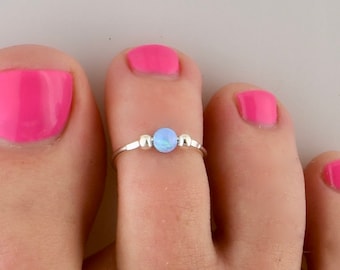 Opal Bead • Adjustable Toe Ring • Toe Ring • Toe Rings for Women • Toe Rings  • Silver Toe Ring • Gift for Her • Gold Toe Ring • TRA82