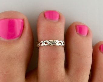 Aloha Lei • Toe Ring • Hawaiian Flower Toe Ring • Womans Toe Ring • Midi Ring • Silver Toe Ring • Minimalist Ring • Simple Ring • TR51