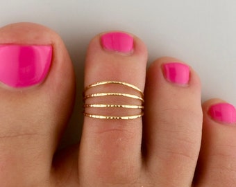 Four in One • Adjustable Toe Ring • Toe Ring • Toe Rings • Minimalist Ring • Simple Ring • Dainty Ring • Gold Toe Ring • TRA10