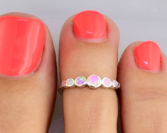 Five Opal • Adjustable Toe Ring • Toe Ring • Toe Rings for Women • Toe Rings • Opal Jewelry • Gift for Her • Foot Jewelry • TRA83