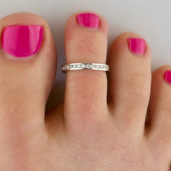 CZ Eternity • Toe Ring • Sized Toe Rings • Toe Ring • Diamond Toe Rings • Midi Rings • Knuckle Rings • Sterling Toe Rings • Stackable • TR06
