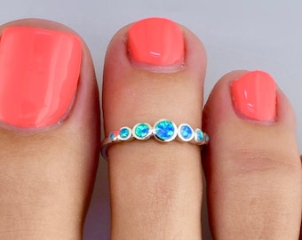 Five Opals • Adjustable Toe Ring • Toe Ring • Adjustable or Sized Toe Ring • Toe Rings for Women • Opal Jewelry • Gift for Her • TRA83