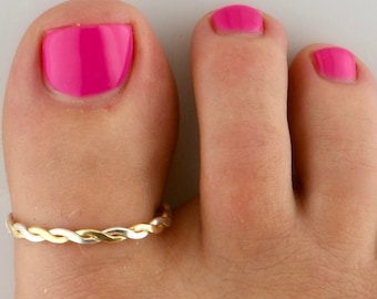 Braided • Big Toe Ring • Big Toe • Sized Toe Ring • Silver Toe Ring • Toe Rings • Gold Toe Ring  • Statement Ring • Toe Ring • TR05-XL