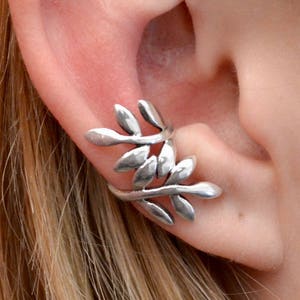 Greek Leaves • Ear Cuff • Sterling Silver or 14k Gold Vermeil • Ear Wrap • Middle Fit Ear Cuff • Conch Ear Cuff • Ear Cuffs • EC341