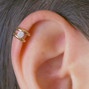 Pitchfork with CZ • Ear Cuff • Ear Wrap • Ear Cuffs • Helix Ear Cuff • Cartilage Ear Cuff • Gold Ear Cuff • Cartilage Ear Cuffs • EC624