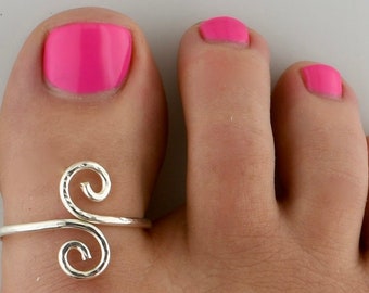 Swirly • Big Toe Ring • Silver Big Toe Ring • Toe Ring • Toe Rings • Woman's Toe Ring • Gold Toe Rings • Statement Ring • TRA32-H-XL