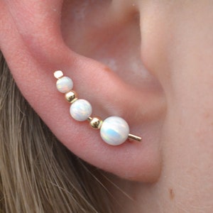 Opal Mini • Ear Climber • Ear Climbers • Ear Crawlers • Opal Earrings • Ear Pin • Gift for Her • Opal Jewelry • Gift for Her • EP20-WO