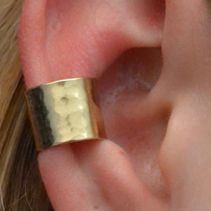 Hand Hammered Extra Wide • Ear Cuff • Non Pierced • Sterling Silver or Gold Filled • Ear Cuffs • Non Pierced Ear Cuff • Middle Fit • EC324