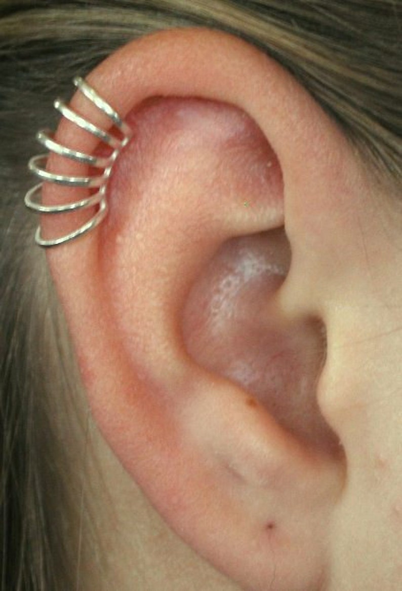 Six Wire Ear Cuff Ear Wrap Helix Ear Cuff Cartilage Ear Cuff Helix Ear Cuffs Ear Wraps Silver Ear Cuff EC614 image 2