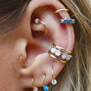 Ear Cuffs Select an Ear Cuff Opal Ear Cuffs Stackable Ear Cuff Opal Ear Cuff Silver Ear Cuff Opal Jewelry Birthday Gift image 1