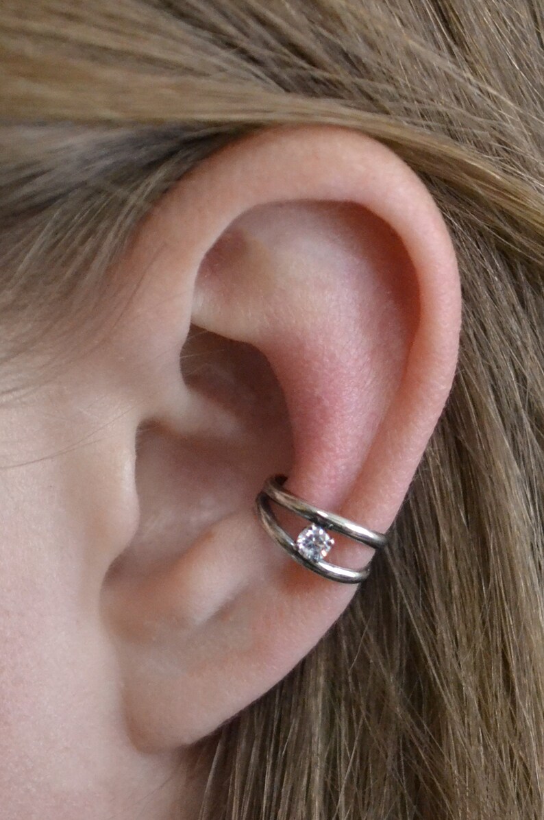 CZ Ear Cuff Ear Cuffs Ear Wraps Diamond Ear Cuff Etsy