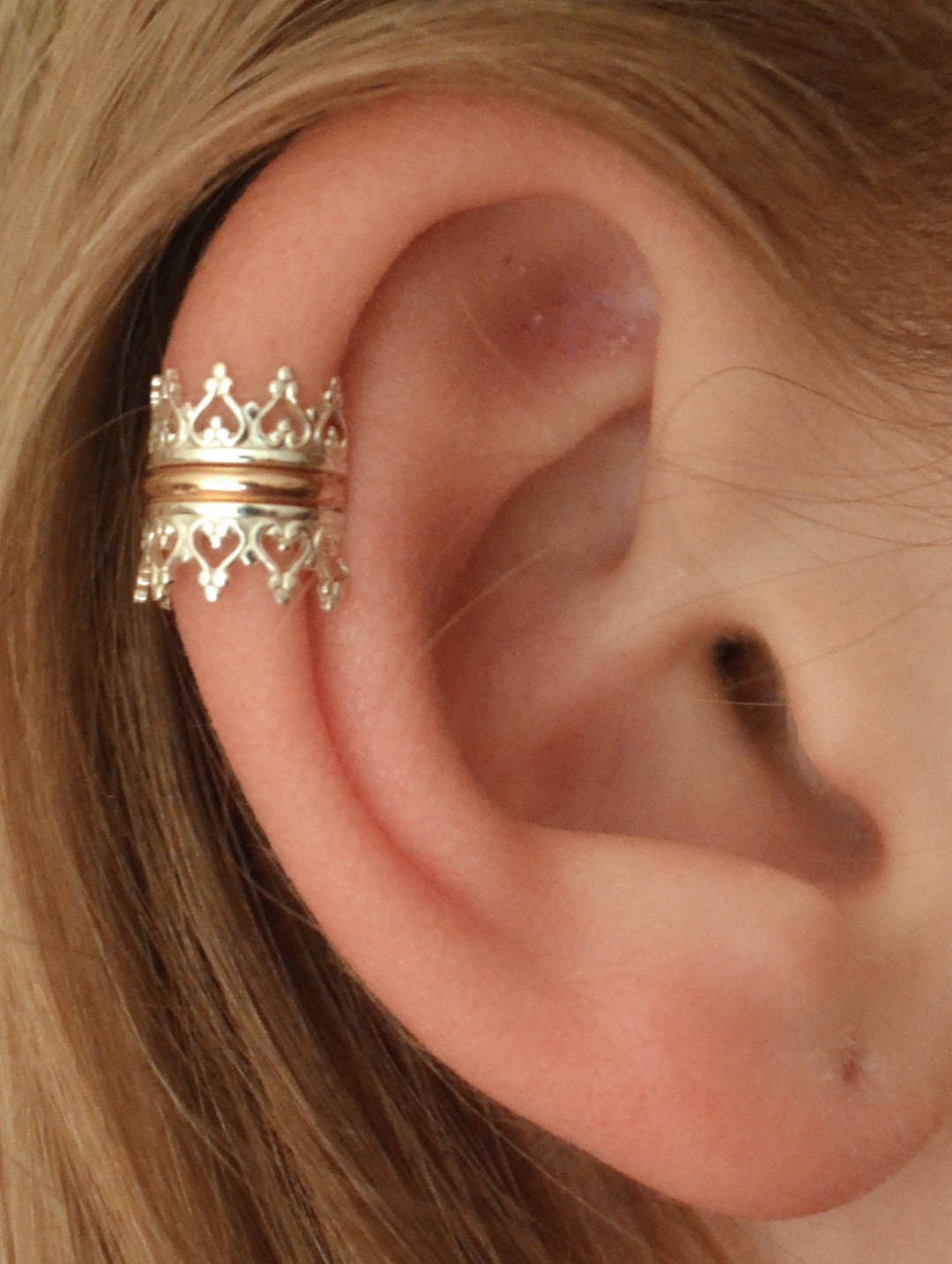 Helix Cuff Fancy Crown Ear Cuff Helix Earring Etsy