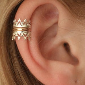 Fancy Crown • Ear Cuff • Helix Ear Cuff • Cartilage Ear Cuff • Non Pierced • Ear Wraps • Silver Ear Cuff • Gold Ear Cuff • EC620