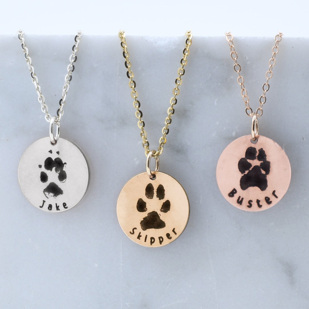 Actual Dog Paw Print Necklace Dog Remembrance Gift Dog Paw Print Jewelry Memorial Pet Necklace
