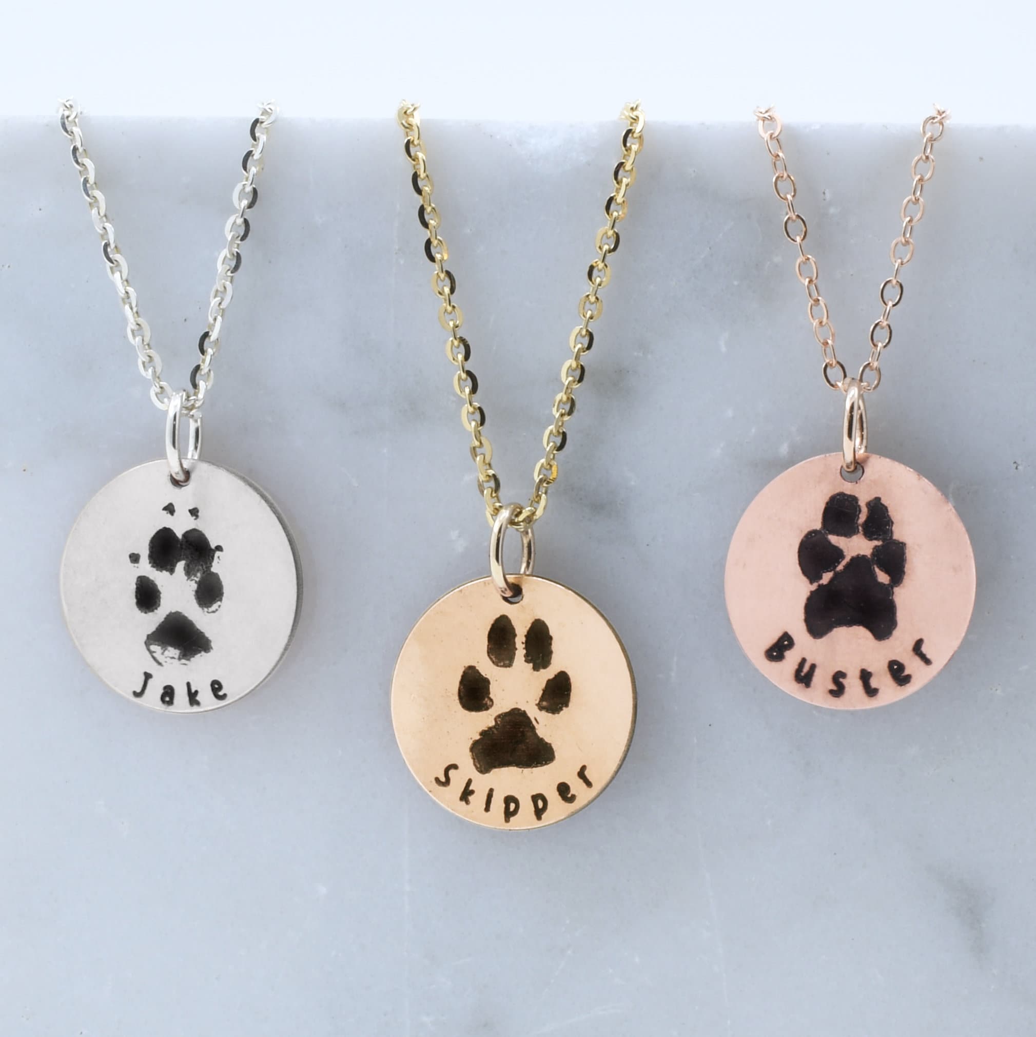 Paw Print Necklace Pendant With Diamonds | Paw Print Charm Bracelet – Helen  Ficalora