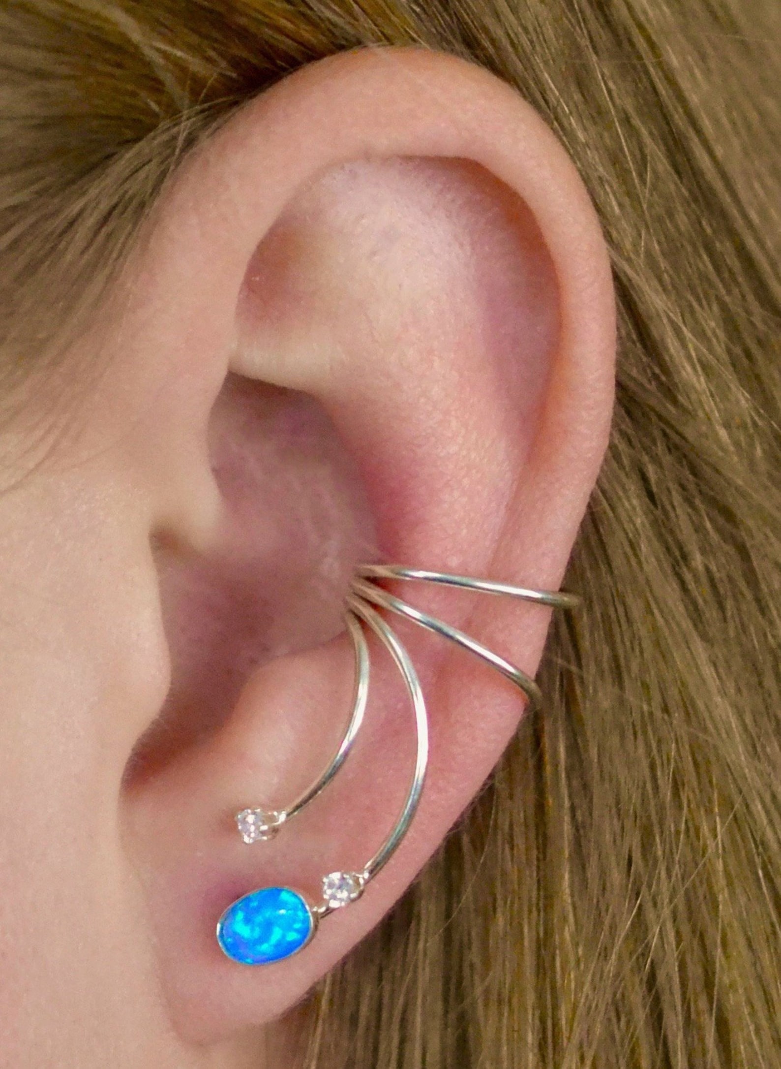 Opal Ear Cuff Ear Wrap Opal Ear Cuff Opal Ear Climber Etsy