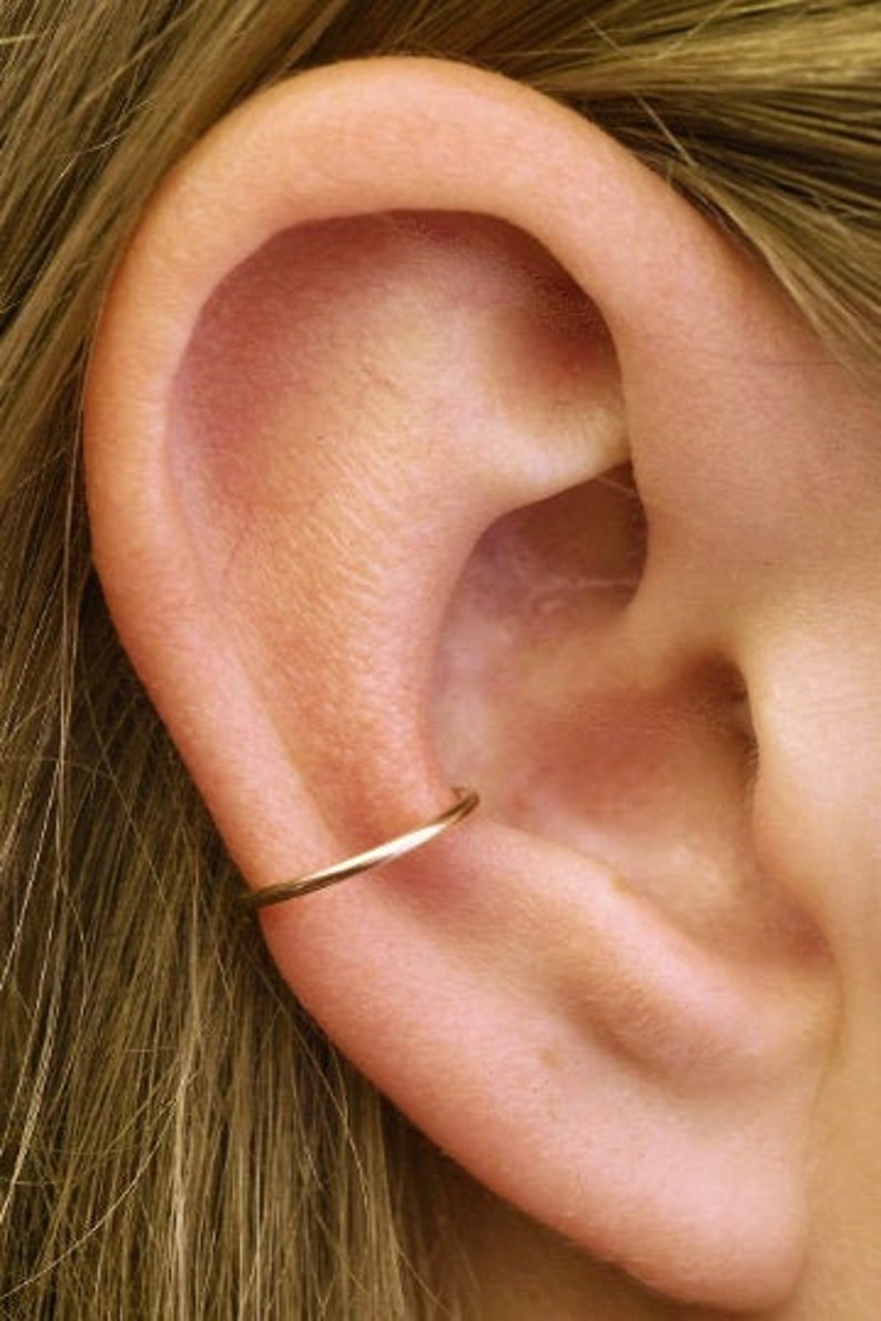 Mince Tour d'oreille Tour d'oreille Tour d'oreille doré Tour d'oreille Tour d'oreille en argent Tour d'oreille minimaliste Tour d'oreille conque Cadeau pour elle EC362 image 1