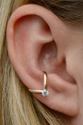 Ear Cuff Chevron with CZ • Sterling Silver or Gold Filled • Decorate Without Piercing • EC326
